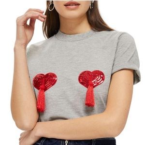 Topshop Tee & Cake Heart Tassel Tee